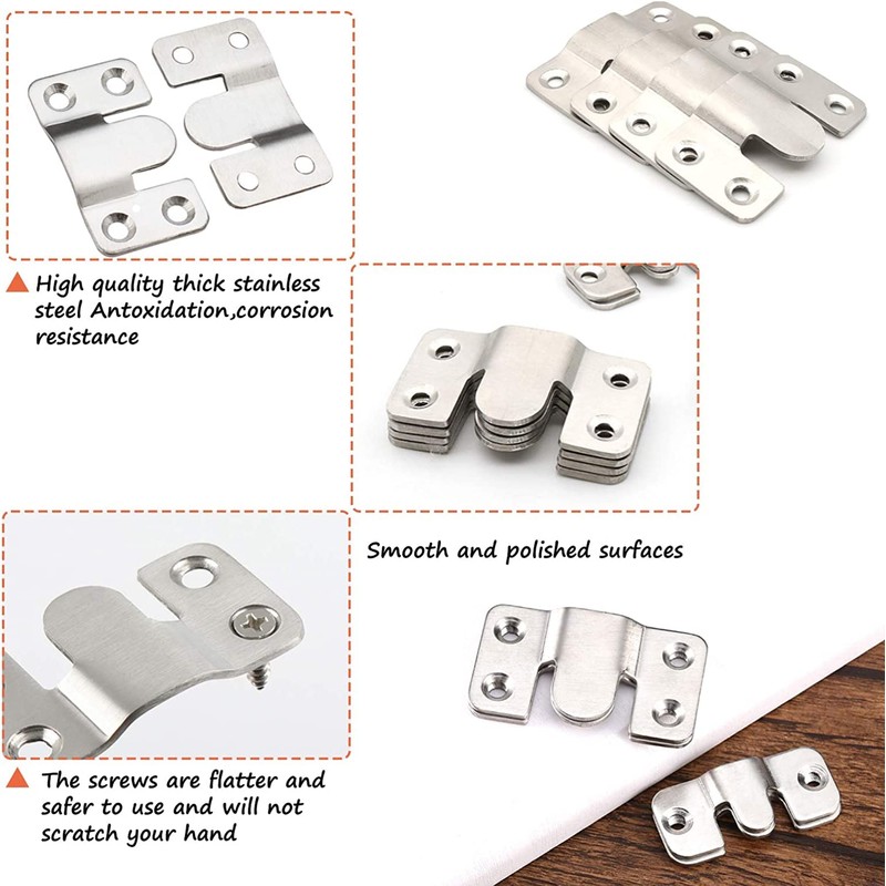 Flush Mount Bracket, Interlocking Photo Frame Hook 56 x 36mm