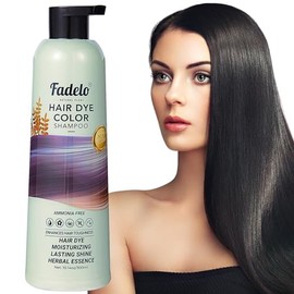 Champú para teñir el cabello 4 en 1 para cubrir las canas, nueva fórmula, champú semipermanente a base de hierbas para teñir el cabello, hidratante, b