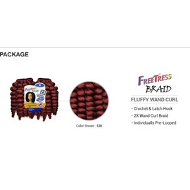 FreeTress Braids FreeTress Synthetic Hair Crochet Braids 2X Fluffy Wand Curl (5-pack, 4)