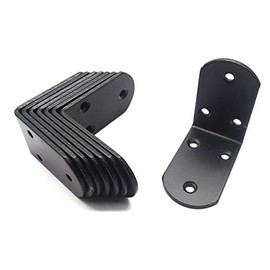 T Tulead Metal Joint Protectors Small Shelf Bracket Black 90 Degree Right Angle Bracket Corner Bracket 2.6"x1.5"x2.6",8PCS with Mounting Screws