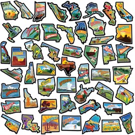 United States Map Fridge Magnets- RV US Individual State-USA Camper Magnet Refrigerator Sticker for Travel, Gift, Bucket List, Destination of States Visited (United States Map)