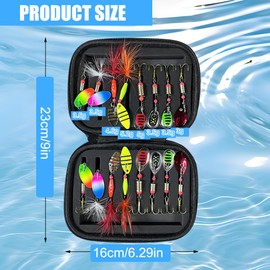 Trout Spoon Set 16 Pieces Spoons Trout Bait Spoons Set, Spoon Set for Perch Trout, Artificial Bait Spinner Set for Trout, Perch, Pike, Zander, 8 x 3.5 g/2 x 3 g/2 x 4.6 g/2 x 5 g/2 x 5.2 g