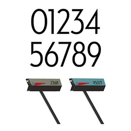 modbox USA Modern Mailbox Numbers, Custom Cut to Order, Set of 2 (Black)