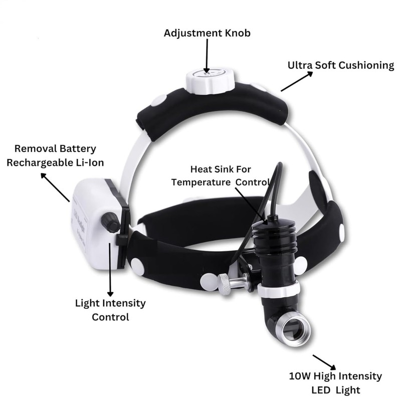 KASHSURG 10 Watt ENT Surgical LED Headlight for Doctors Hospital