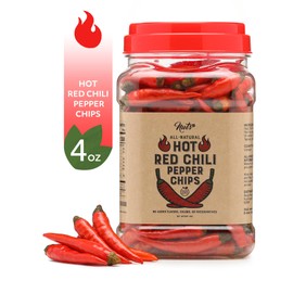 NUTS U.S. – Whole Red Chili Pepper Chips | Extra Crunchy | All Natural | Non-GMO | No Additives | 4 oz Resealable Jar