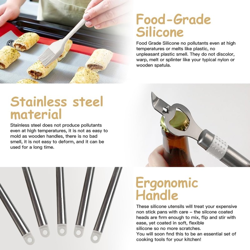 Kitchen Utensil Set-Silicone Cooking Utensils-33 Kitchen Gadgets & Spoons for