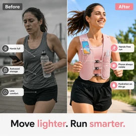 Trail Running Hydration Vest for Men & Women – Lightweight Phone Holder Backpack for Hiking & Cycling