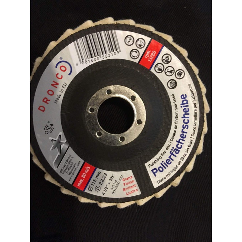 Shine - Polishing Wheel 4.52756" For Angle Grinders, Felt, Serrated