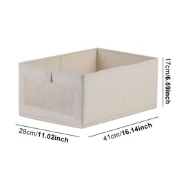 4 Pack Linen Closet Organizer, Clothing Organizer with Clear Window for Organizing Clothes, Jeans and Books(COLOR:Beige)