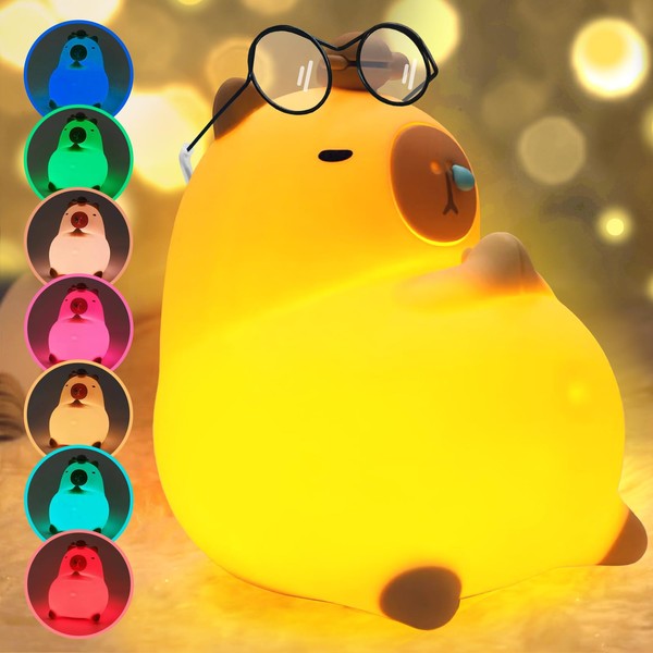 Capybara Night Light Kids, USB Rechargeable Baby Night Light for