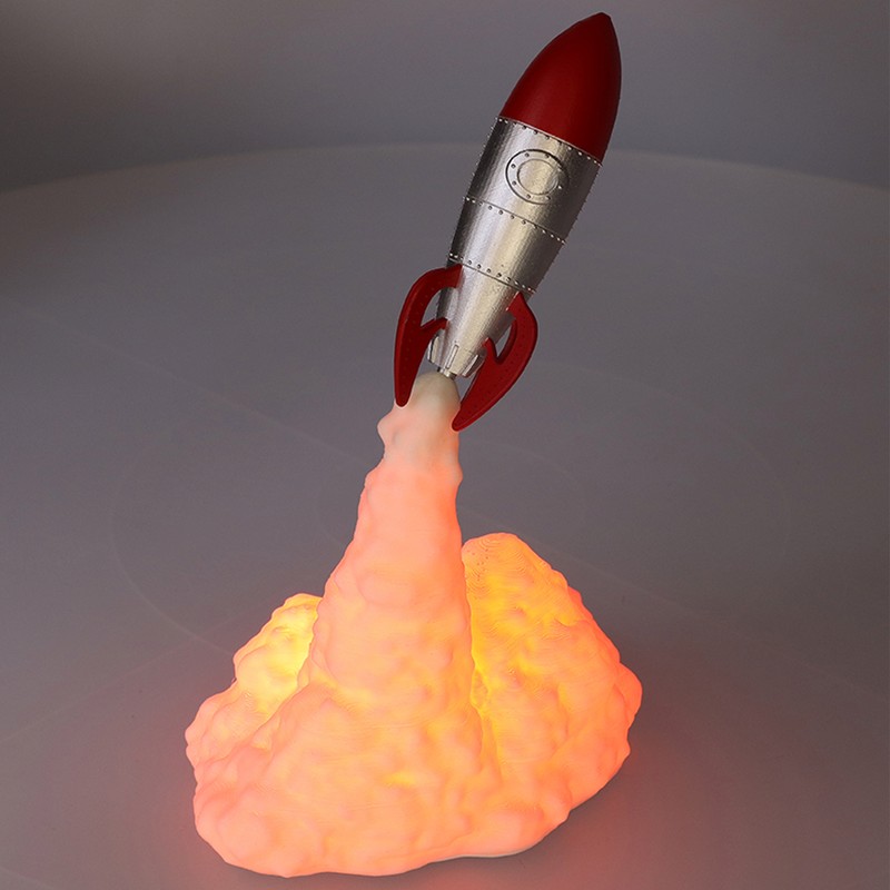 3D Printing Rocket Lamp Innovative Bedside Table Light USB Charging