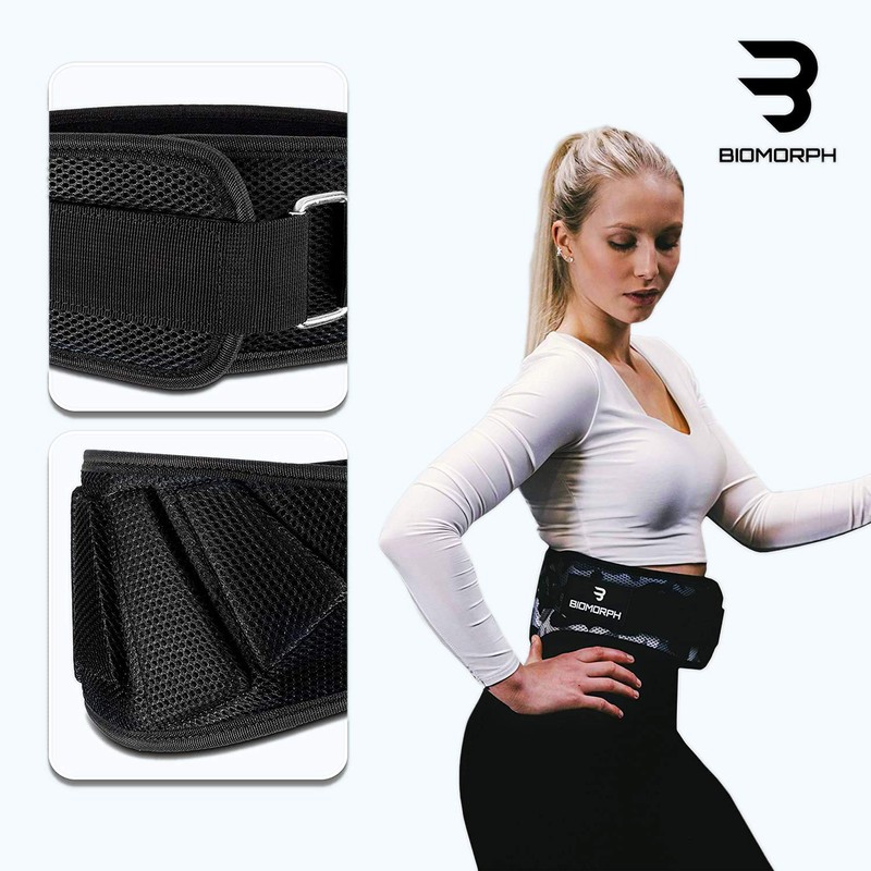 BIOMORPH Neoprene Weight Lifting Belt for Strength Training, Powerlifting, Bodybuilding,