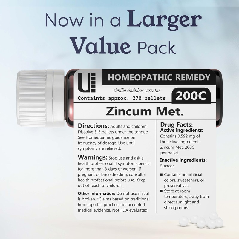 Zincum Metallicum 200C Homeopathic Remedy, 270 Pellets