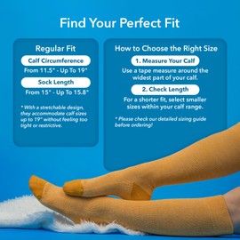 Wellow Knee High Compression Socks for Men & Women | 18-25 mmHg Made with Viscose from Bamboo | Nurses & Pregnancy Support | Relieves Swelling | Regular, LG, Egret - Solids