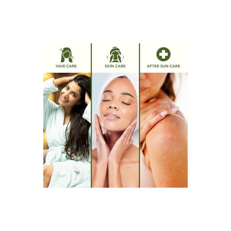 Green Leaf Naturals Aloe Vera Gel for Skin, Face and