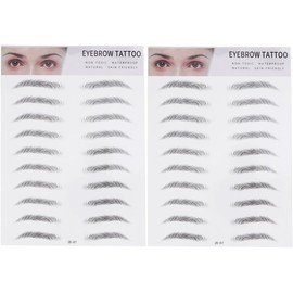 ABOOFAN 2 Piezas Pegatinas para Cejas de Imitación Negras de Papel, Fáciles de Aplicar y Duraderas, Ideales para Personas Cejas Claras o Escasas