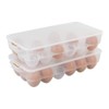 Bringer 2-Pack Plastic Egg Holders, Clear Refrigerator Egg Boxes for