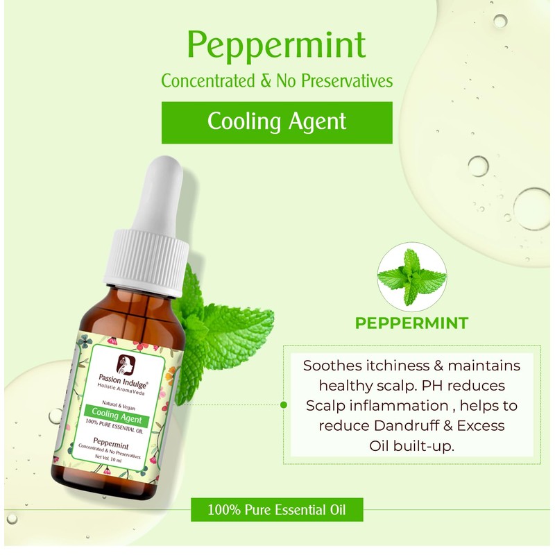Passion Indulge Peppermint Essential Oil - 10 ml 100% Pure