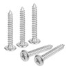 QUARKZMAN M4x30mm Flachkopf-Kreuzschlitz-Antrieb Selbstbohrende Schrauben, 304 Edelstahl Kreuzantrieb Befestigungsschrauben, Silber,