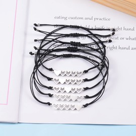 CheersLife Pack of 2/3/4/5 Sister Bracelets, Stainless Steel, Matching Bracelets, Gift for Mother and Daughter, Hollowed-Out Heart Bracelets, Stainless Steel, Bead
