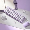MIKIBY i68 Wireless Typewriter Keyboard and Mouse Combo,Purple Keyboard with