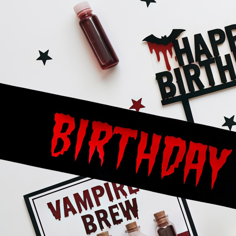 Birthday Vamp Sash, Gothic Emo Birthday Girl Sash, Vampire Don't