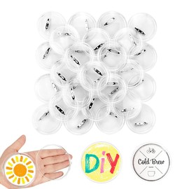 Acrylic Button Badge, 20pc Clear Badge Making Kit, 44mm
