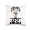 stressed blessed and kpop obsessed Kpop Throw Pillow