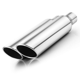 2.5" Inlet Exhaust Tip 2Pcs, A-KARCK Polished Exhaust Tailpipe Tip 2.5" Inlet 4" Outlet 18" Long Weld On Stainless Steel Protect Tailpipe
