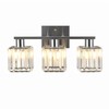 TimberAura Crystal Bathroom Light Fixtures, 3-Light Brushed Nickel, Vanity Lights