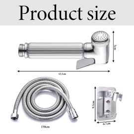 Bidet Hand Shower Stainless Steel Hand Shower for Sink with Hose, Bidet Hand Shower for Toilet, Sink Shower for Toilets, Bidet and Bathroom, Hand Shower Toilet Set, Bidet Silver, 150 cm