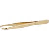 Pfeilring Tweezers Gold-Plated Offset in Blister Pack