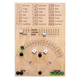 GAOMEIDA Baseball Dice Board Game Wooden Dice and Marbles Board Game Fun Baseball Board Game with dice for Kids Adults Gift Baseball Dice Board Game