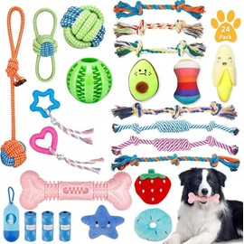 Aignis Dog Rope Toys for Small & Medium Breed Dogs, Puppy Chew Toys, 24 Pack Puppy Teething Toys, Promote Dog Dental Health, Exercise & Bonding