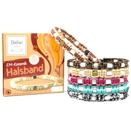 EM-Ceramic-Tick Collar for Dogs and Cats Tick Protection Anti-Tick EM Band Adjustable Original US Paracord Made in Germany (61-70 cm, Beige)