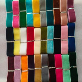 30 Yards 1''(25mm) Velvet Ribbon for Wedding Christmas Gift Box Wrapping Bow Making Bouquet Wrap DIY Craft Decor (Multi-Color, 1''x30Yds)