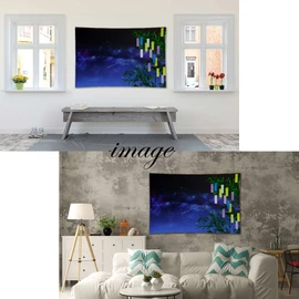 ND Tapestry, Tanabata, Milky Way, Strip, Bamboo Shooting Starry Sky, Orihime Hikobo, Starry Sky, Wishes, Stylish, Landscape, Night, Japanese, Modern, Healing, Room, Decoration, Online Drinking Party,