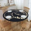 Famame Full Moon Howling Wolf Round Fitted Tablecloth with Elastic