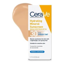 Cerave Hydrating Mineral Sunscreen Tinta Spf 30 50ml
