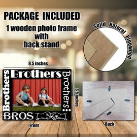FRRCREU Retro Printing Black Photo Frame For 4 X 6 Picture With Back Bracket, Brother Bro For Boy Son Brothers Picture Frame, Birthday Gifts For Bro, Home Office Decor Or Heart-Warming Gifts - C05