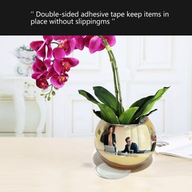 Cubicle Mirror 6" Convex Mirror Vase Cubicle Decor Desk Security Mirror to See Behind You, Stylish Glass Rearview Mirror Monitor and Versatile Utensil Crock, Organizer, Planter, Storage Cup, Gold