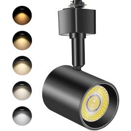 VANoopee 5-Color LED Track Lighting Heads H Type Track Light Heads Dimmable, 2000K 3000K 4000K 5000K 6000K Adjustable, Flicker Free CRI90+ 24° 10W 800lm, Black 1 Pack