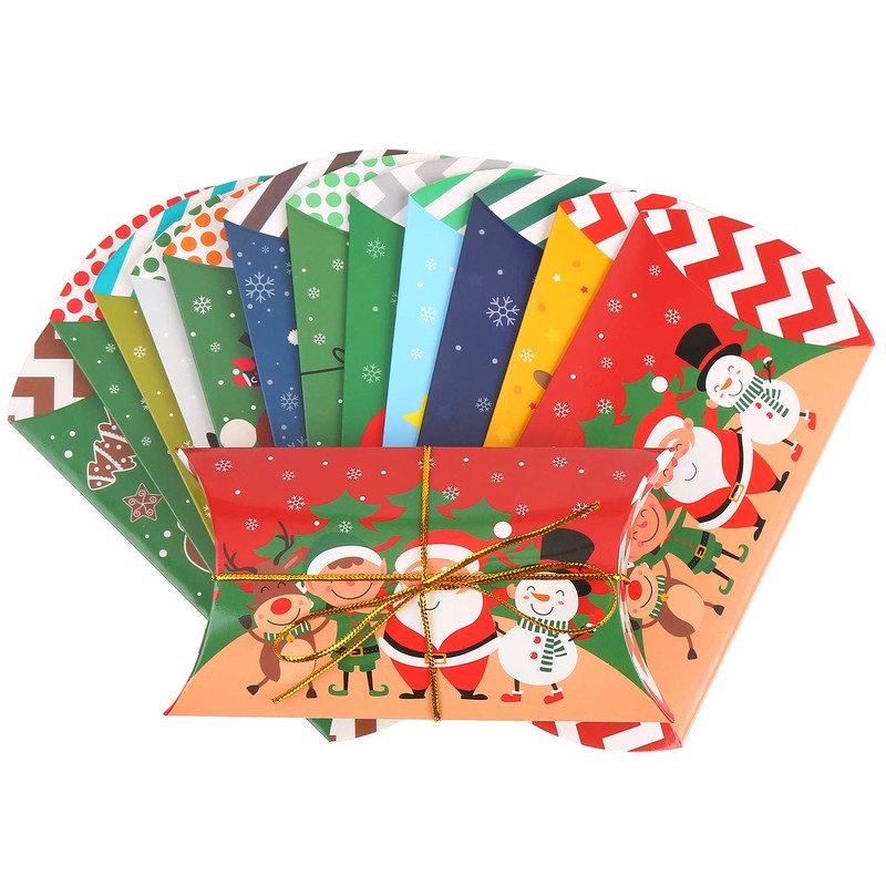 DERAYEE 36 Pieces Christmas Boxes, Small Gift Pillow Boxes Candy