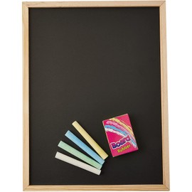 JKG® Chalkboard Set For Children - 4 Chalks & Board Eraser | Non-Toxic & Safe | Kids Blackboards For Walls | Small Chalk Board, Message Kitchen Black Board | Mini Chalkboard Set For Kids (23cm x 30cm)