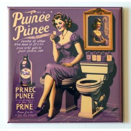 Woman with Prune Juice Fridge Magnet (Style B) (2.5 x 2.5 inches)