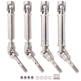 Raflot 4PCS Front and Rear CVD Drive Shafts U-Joint Stainless Steel RC Driveshaft for 1/10 Traxxas Slash/Stampede/Hoss/Rustler VXL 4X4 4WD RC Car Upgrade Parts