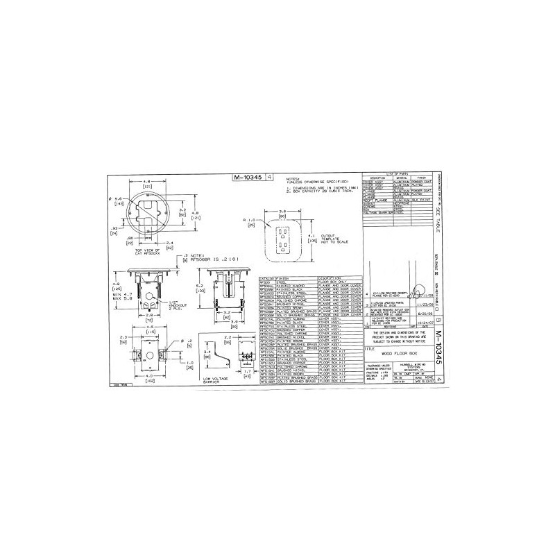 Bryant Electric RF515BP Floor Box Kit, Brass