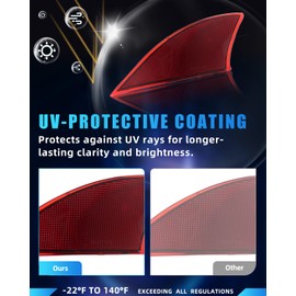DYNVEX Rear Bumper Reflector Compatible with Le-xus is IS250 IS300 IS350 IS200t is-F 2014-2020, [DOT] [IP67 Waterproof] Rear Bumper Reflector Cover [No Bulbs], 2 PCS, Red Lens