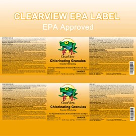 CLEARVIEW Chlorine Granules 2.2 Lbs for Swimming Pools, Chlorine Shock Granular Sanitizer for Spas, Fast Dissolving Chlorinating Granules for Hot Tubs, 2.2 Pounds