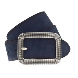 VANZETTI Women leather belt, Blue - Navy, 95 cm
